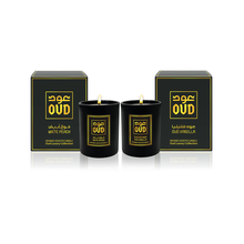 Load image into Gallery viewer, 2 OUD ORGANIC CANDLES VANILLA & WHITE PEACH COMBO 220ml EACH by OUDLUX